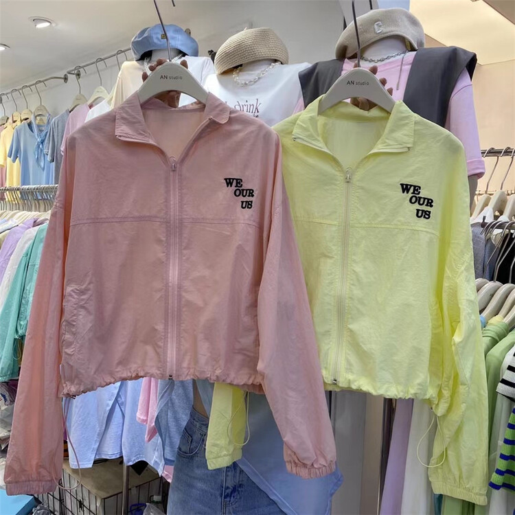 goods in stock! [an studio] zipper letter comfortable sunscreen shirt ys1-8710# ll