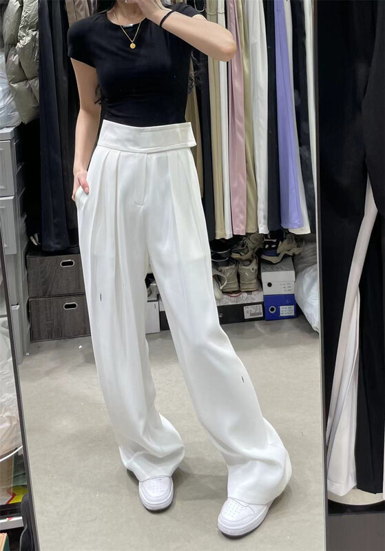 [naisha beard] Korean straight tube crimping Velcro pants ys3-6136# CLS