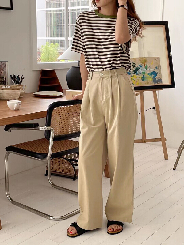 [Tn] straight tube simple retro casual pants gn6044# cqw