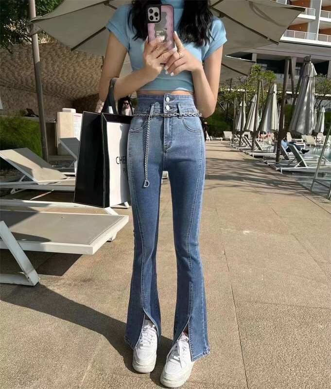 [Dido] gradient skinny trend jeans (with chain) 1606# hjy