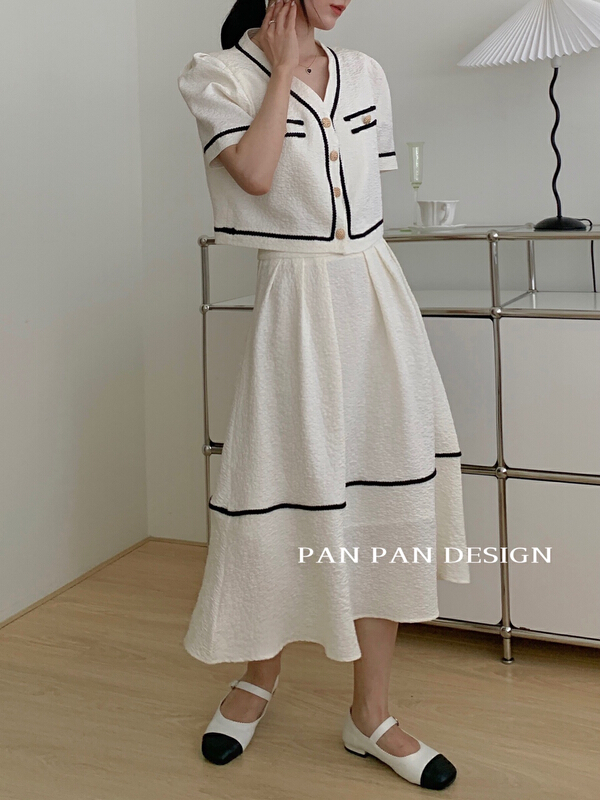 goods in stock! [Panpan] Korean color blocking design, slim skirt 3260# cqw