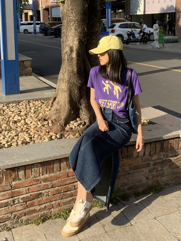 [meet + studio] printed round neck fashion short sleeve T-shirt 57869# LSL