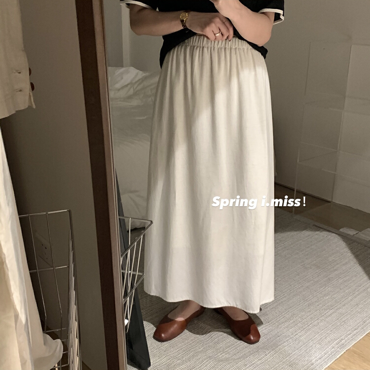 [Imiss] versatile medium length literary style skirt cx3286# LSW