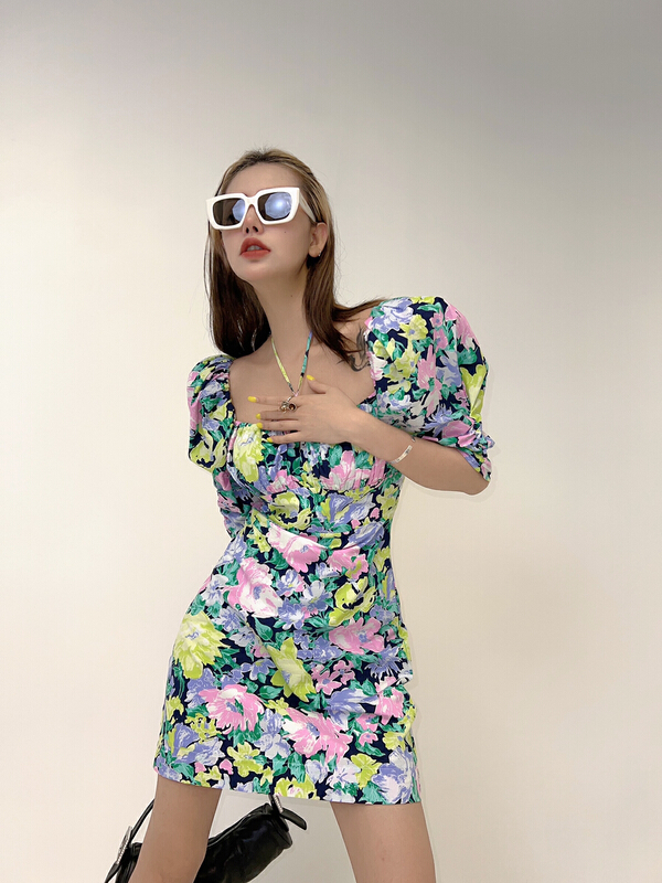 [d.two D2] Raglan Halter floral dress 2203152# zxl