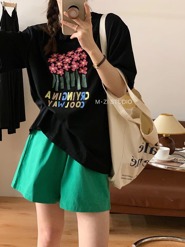 [m.zi studio] high waist slim A-line casual shorts 925# HBx