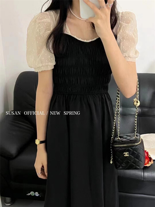 New in early summer! [Susan] Vintage color contrast dress 1229# LSW