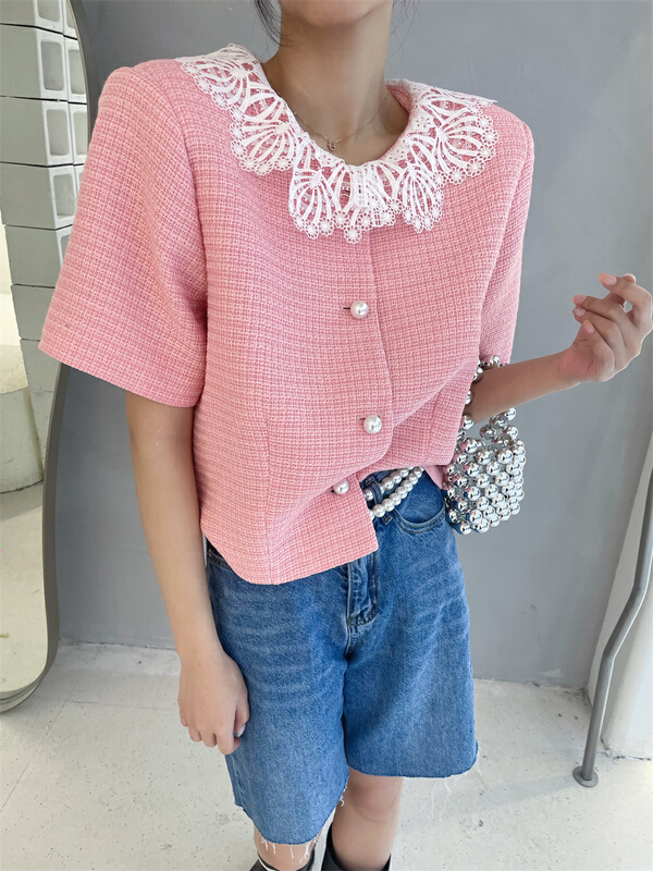 New in early summer! [rich] stitching fashion temperament blouse 9188# zyh