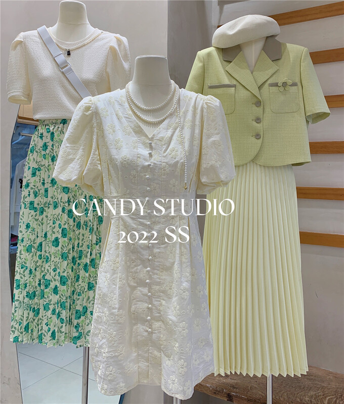 現貨!【CANDY糖果】韓版碎花褶皺半身裙  B3118#  ZSY