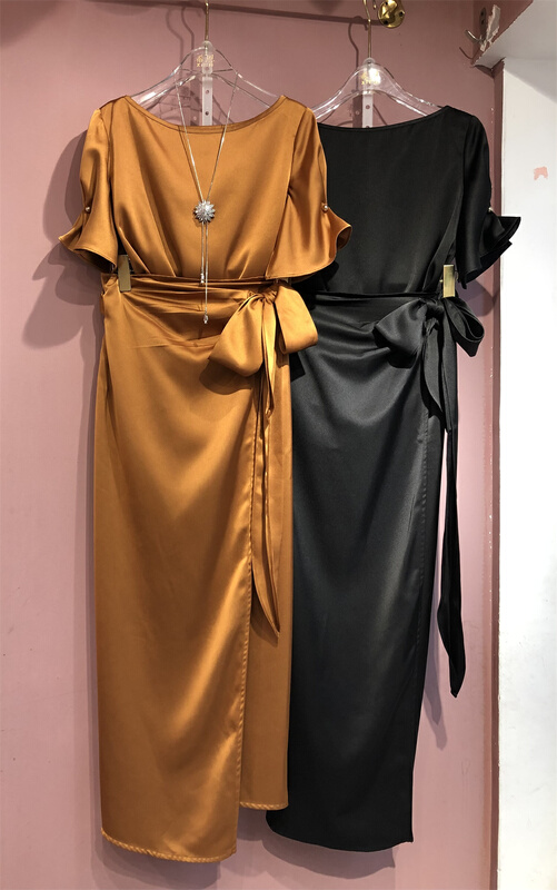 [sheen] Satin Top + slim fashion skirt suit 5111# JJ