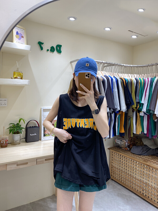 New in early summer! [da. 7] perforated letter fashion vest / sling 2526-1# LSL