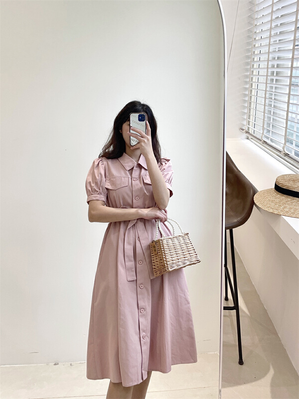 New in early summer! [woo woo shop] waist down commuter fashion dress (with belt) 32867# WPL
