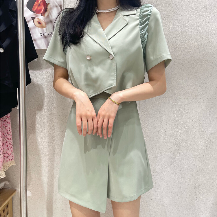 New in early summer! [NC edition] temperament comfortable short coat + slim skirt two piece suit f9186# zxx