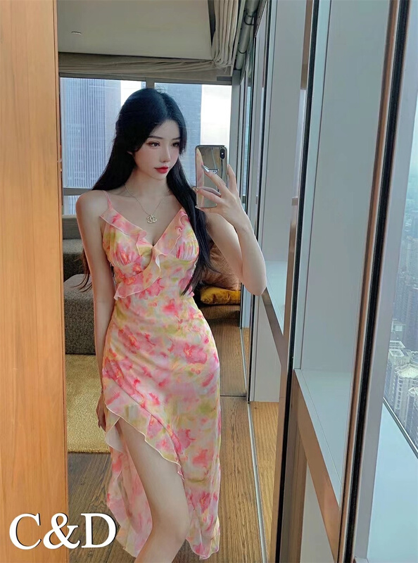 [C & D] irregular suspender dress 2263# JJ