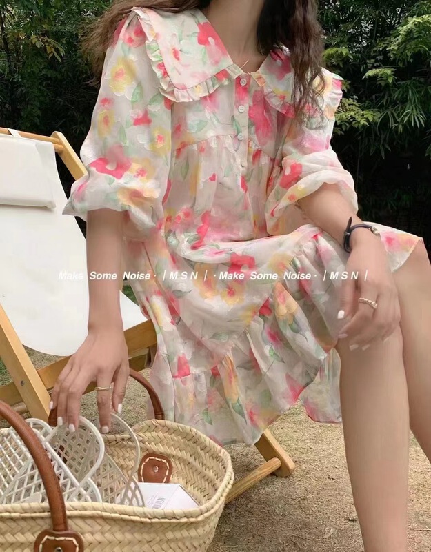 New in early summer! [Korean h.se] Korean elegant floral dress (with suspender) 8629# HBx