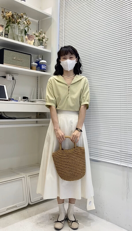 [c.hfeiyang] pleated lace up lady skirt 1303# HBx