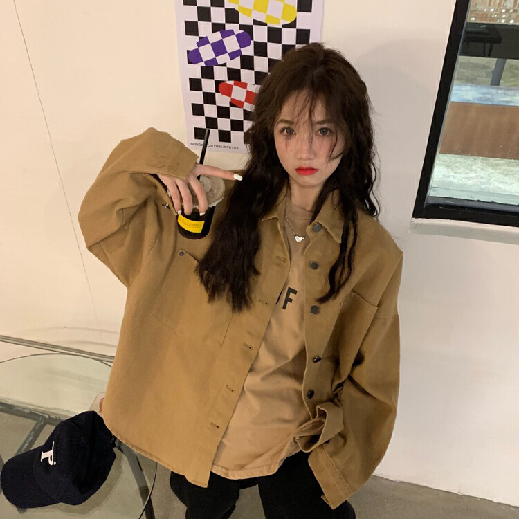 New year in early spring! [timely rain] Han Feng ins casual and versatile loose and thin denim coat 00185# jhy