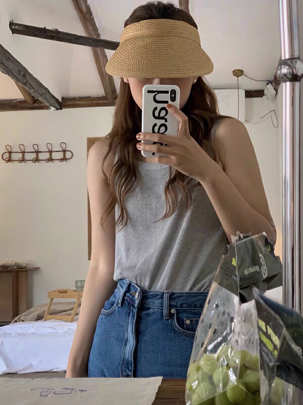 New in early summer! [aestheticism hat industry] woven empty top sunshade hat 2943# LSL