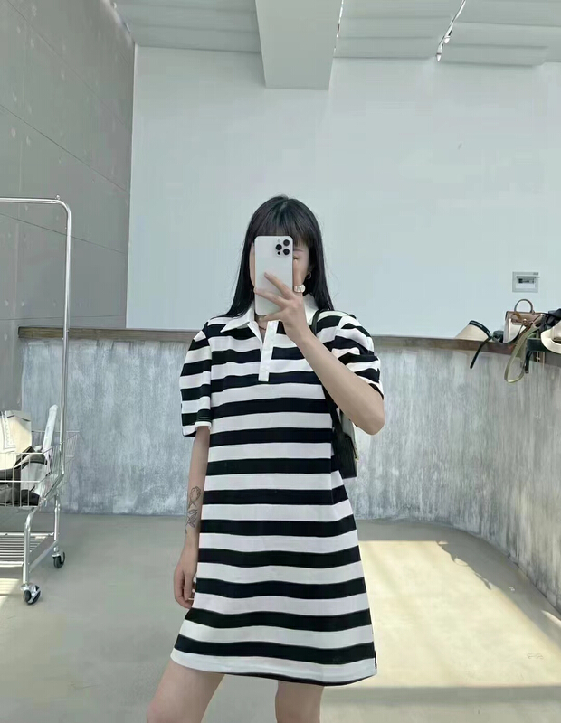 [rainbow] bubble sleeve contrast collar polo shirt 08153# WTT