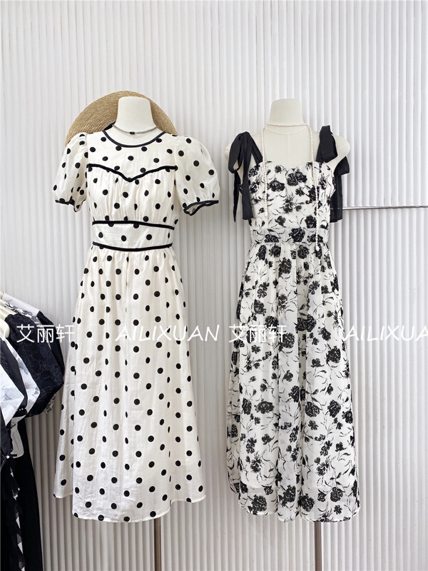 [alixuan] wave point versatile Pleated Dress l055# zxx
