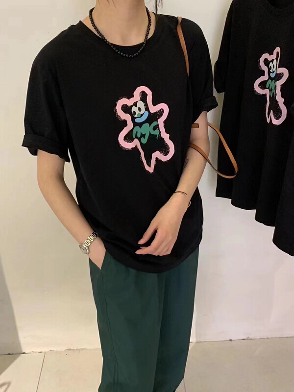 [Xiaoxiaojia] bear print versatile fashion short sleeve T-shirt 80602# WTT