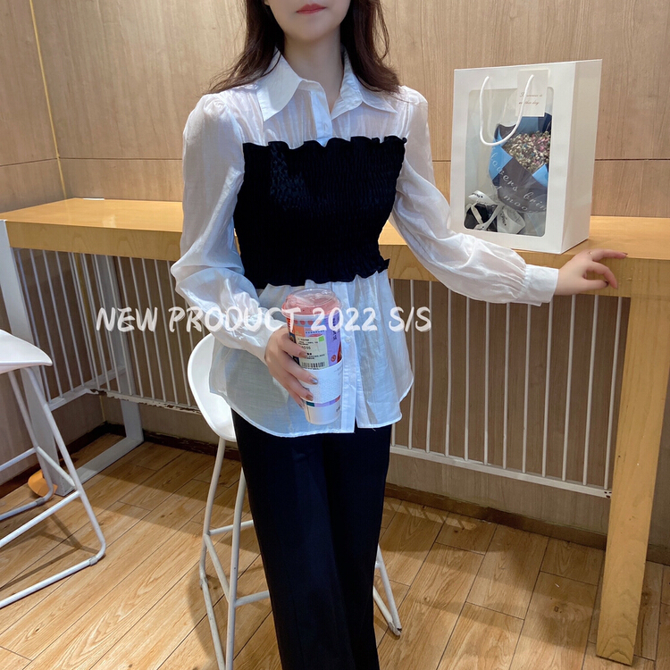 [Hello] splicing fashion Korean shirt ys-6207# lwy
