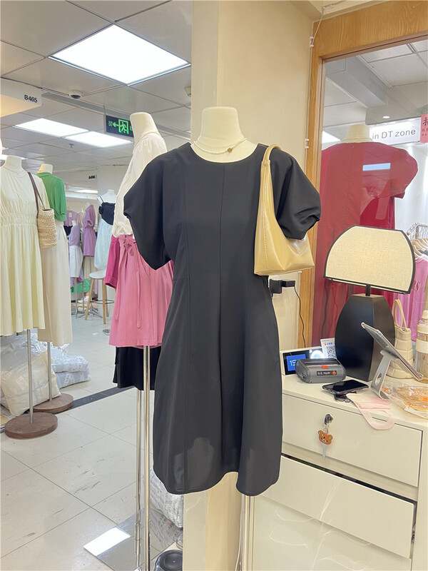 [Yimei] Korean Style Bubble Sleeve Chiffon Dress 9032# LSL