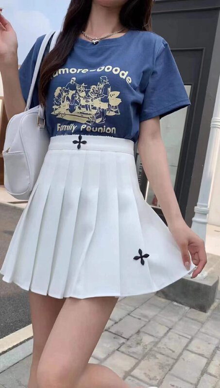 New in early summer! [love in clothes] Fashion Cross pleated skirt 2165# Cl
