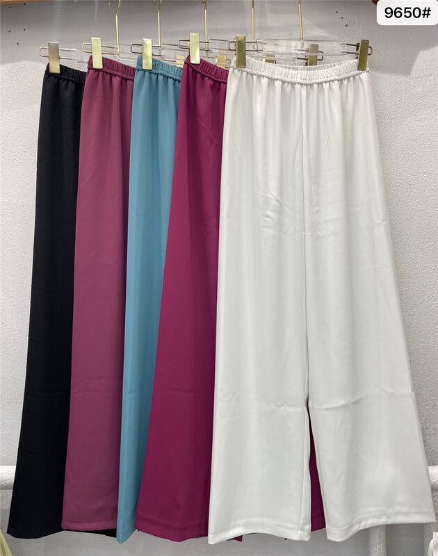 [6688] simple sports elastic waist loose wide leg casual pants 9650# WPL