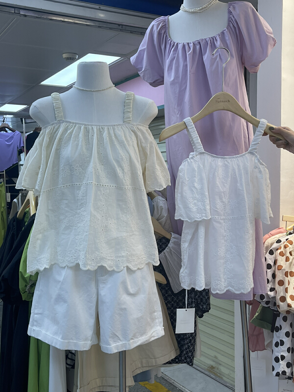 [spinach family] jacquard off shoulder suspender temperament small shirt 8998# HBx