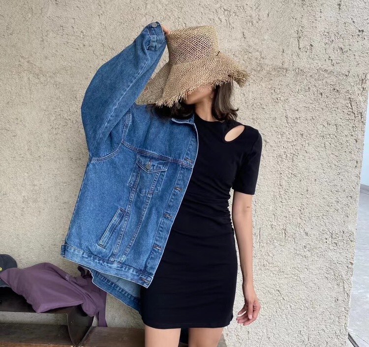 [one seven] off shoulder design Vintage Dress ops1378# LSL