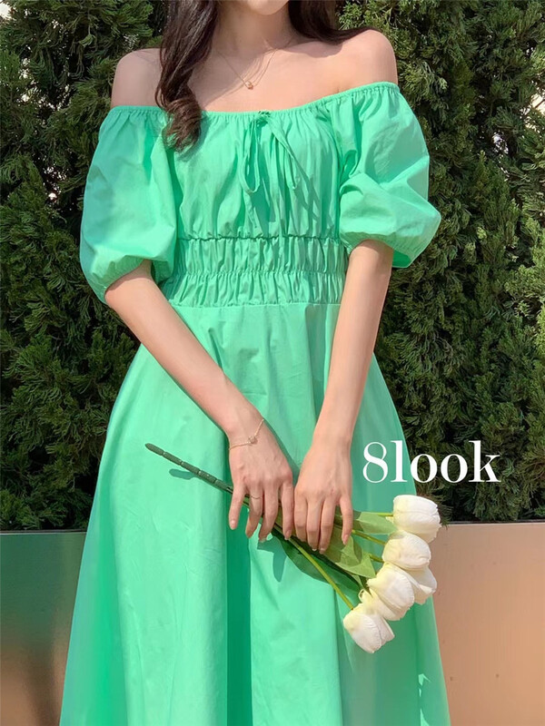 New in early summer! [8 look] Korean solid color high waist dress 1052# hjy