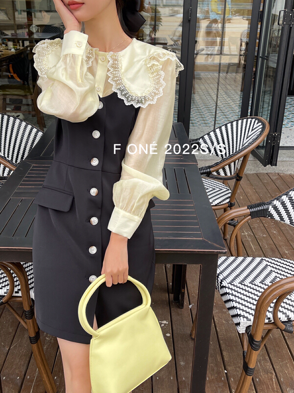 現貨!早春上新!【F ONE】可愛甜美蕾絲娃娃領天絲襯衫(只賣襯衫)  56112#  WPL