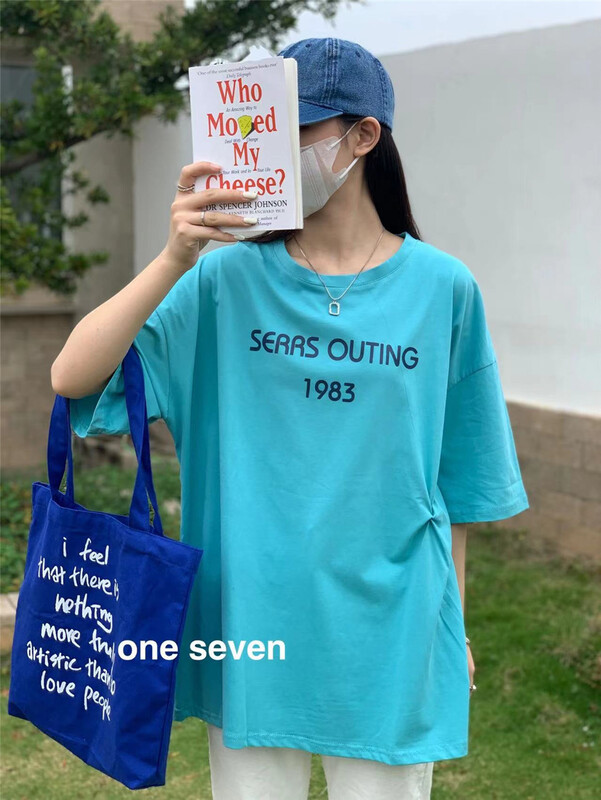 [one seven] Korean loose letter printed short sleeve T-shirt 5029# XYY
