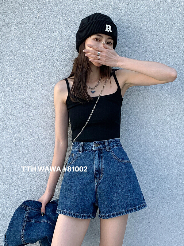 New year in early spring! [Wawa] Korean versatile slim denim casual shorts 81002# XYJ