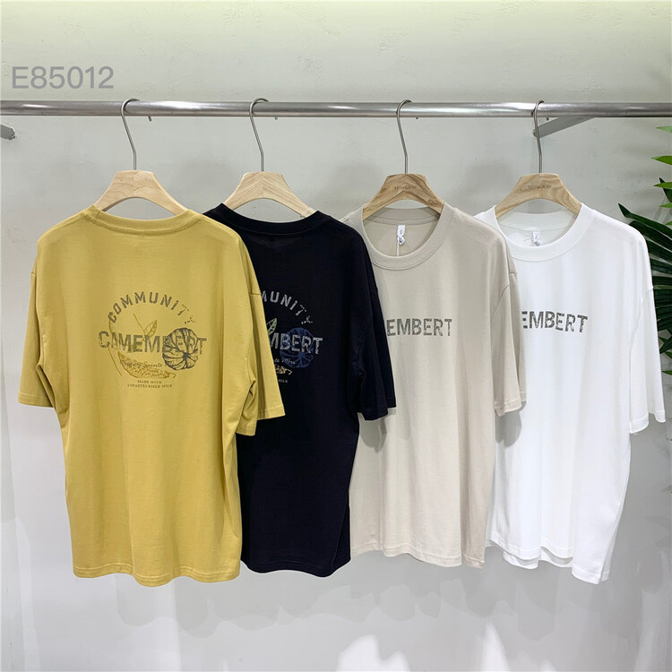 New year in early spring! [Yeji] Korean simple letters loose, breathable and comfortable short sleeve T-shirt e85012# ZZL