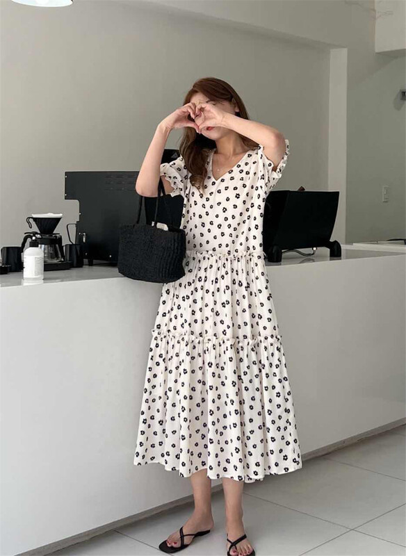 Spot! New in early summer! "ACME GROUND" retro temperament floral dress YS1-1178# CLS