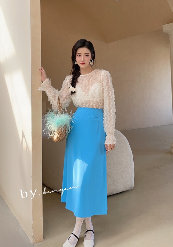 New year in early spring! [benyan] Korean style clean version versatile fake pocket skirt 9867# zxx
