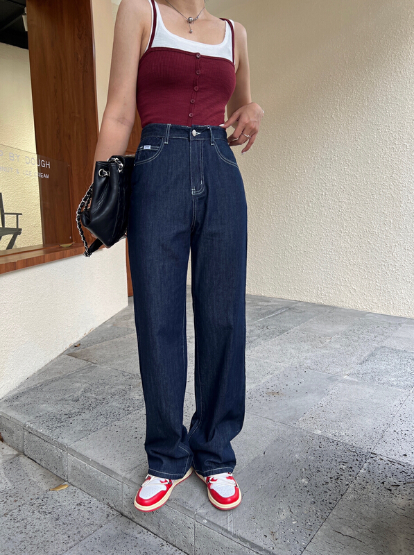 New in early summer! [hakie] bright line slim fashion jeans 69502# ozq