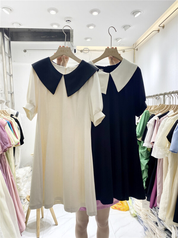 [rosy clouds flying] lady color matching temperament dress 8620# HBx
