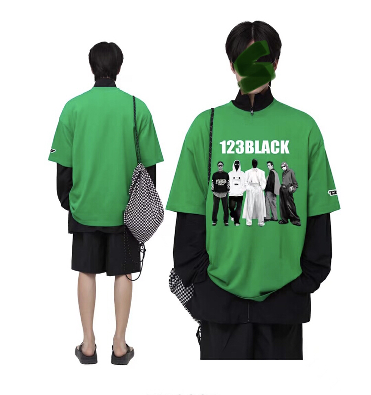 [Tess] national fashion versatile short sleeve T-shirt cuxx# ZZL