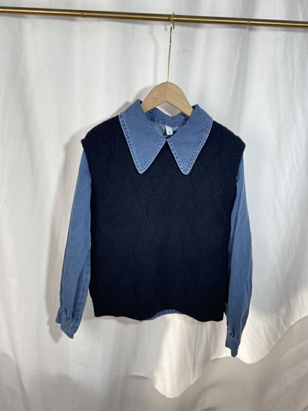 New in early summer! [yspy shop] simple and small casual shirt (with vest) ys1-750# Cl