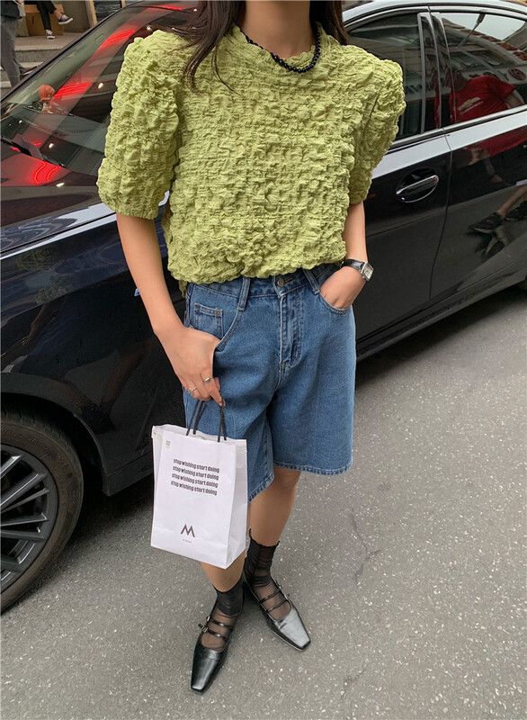 [ward front] pleated fashion slim shirt w6150# zxl