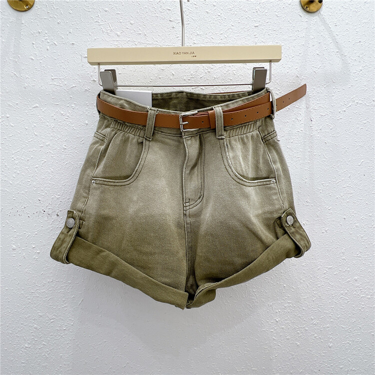 [Xiaoyan family] gradient fashion versatile denim shorts (with belt) ys1-8308# XYJ