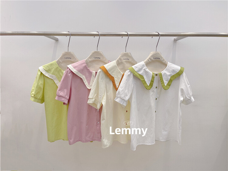 [Lemmy] Korean color blocking Lapel button up shirt 8573# HBx