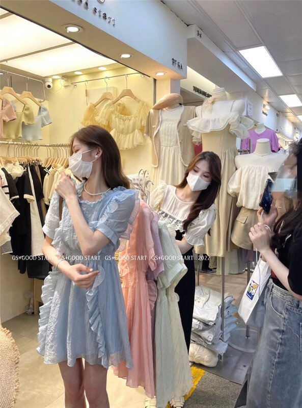 New in early summer! [GS. Good star] Korean lady Ruffle Dress 22163# hjy