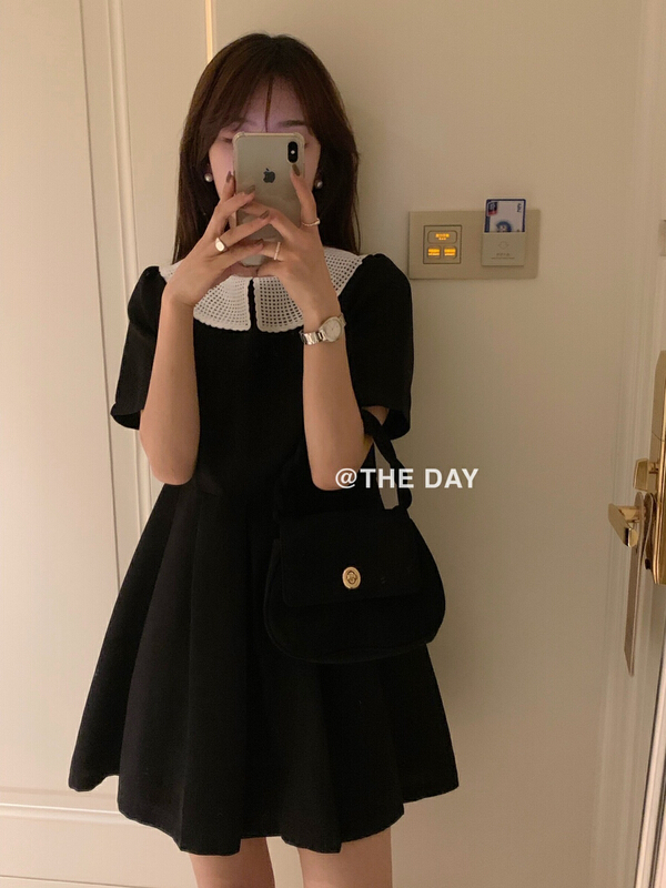 [the day] Korean style small fragrance color contrast dress 8898# ll