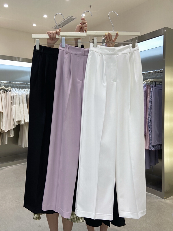 goods in stock! [Xiu Xixi] Korean loose and versatile wide leg high waist trousers 19372# zxx
