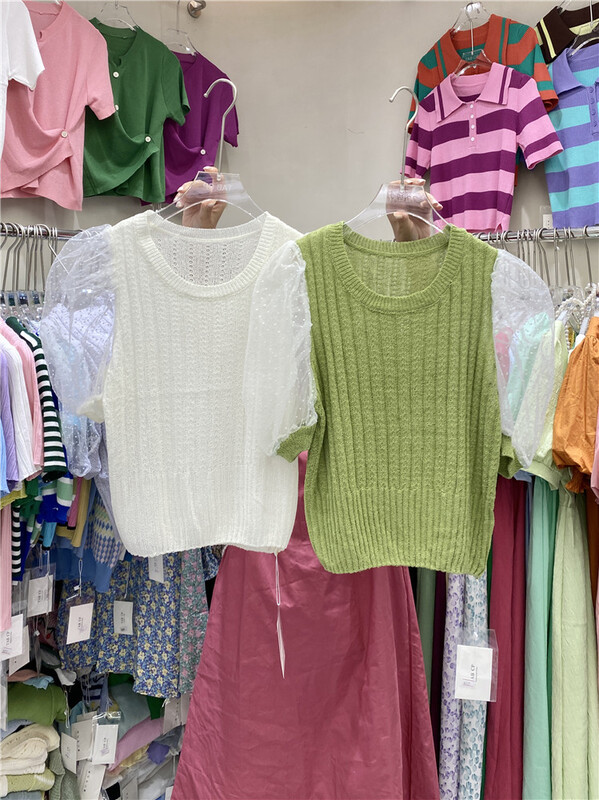 [tab CP] Korean mosaic bubble sleeve shirt ys1-8035# CSX