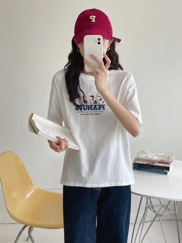 New in early summer! [TMS] round neck cartoon printed short sleeve T-shirt 1762# L