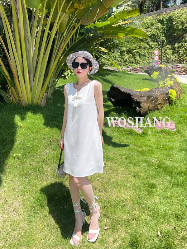 New in early summer! [woshang woshang] Hepburn French premium bow dress 1212# XYJ